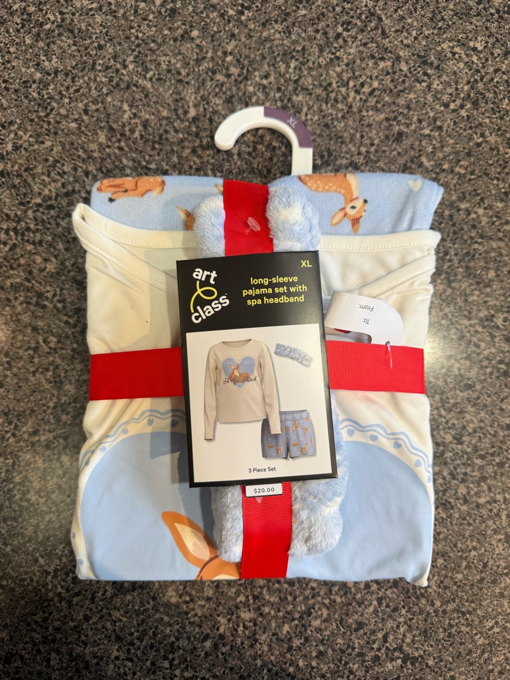art class Blue Deer Pajama Set with Spa Headband